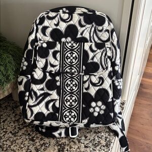 Vera Bradley Floral Black and White Backpack